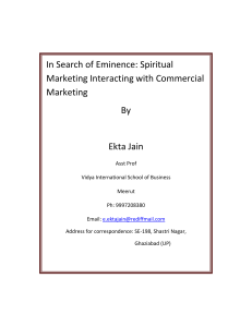 In Search of Eminence: Spiritual Marketing Interacting with