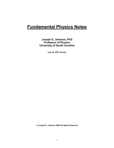 Old Physics Notes - ASG - University of South Carolina