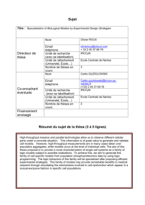 Sujet Titre : Specialization of BioLogical Models by Experimental