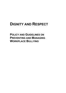 Dignity and Respect: Policy and Guidelines on Preventing and