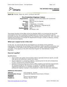 Ontario Public Service Careers – Job Specification Page 1 of 1 THE