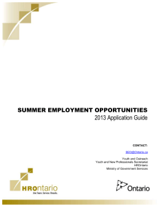 Summer Employment Opportunities