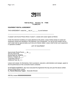 equipment rental agreement (lease)