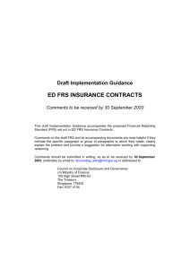 ED FRS Insurance Contracts - Accounting Standards Council > Home