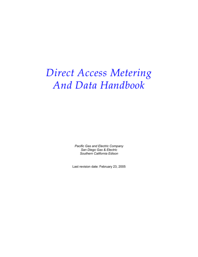 Direct Access Metering and Data Handbook