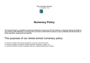 Numeracy Policy - The Coseley School