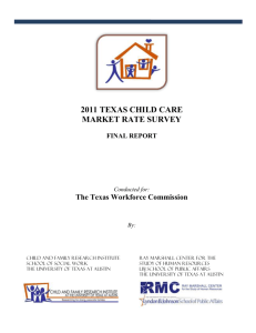 2011 Texas Child Care Market Rate Survey