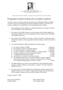 Postgraduate med. training - Swiss Society for Aesthetic Medicine