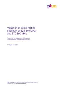 Valuation of public mobile spectrum at 825-845MHz and 870