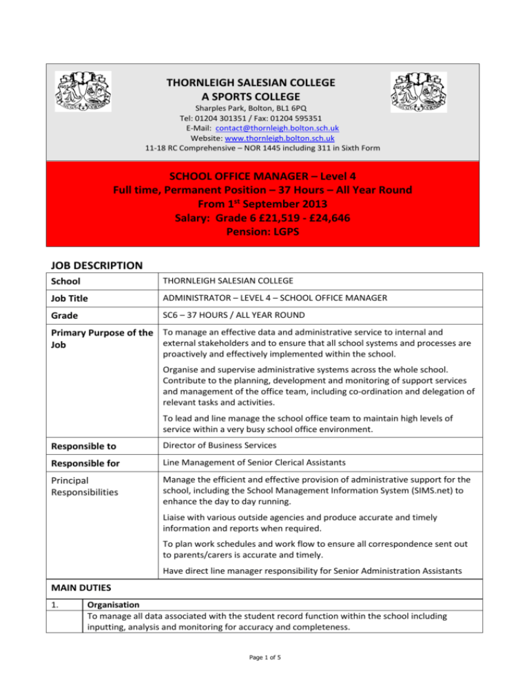 job-description-thornleigh-salesian-college