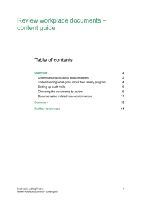 Review workplace documents: Content guide