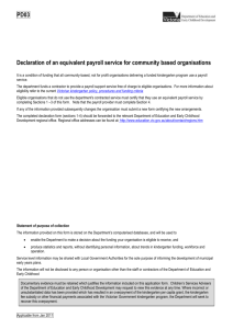 Certification of an equivalent payroll service for community