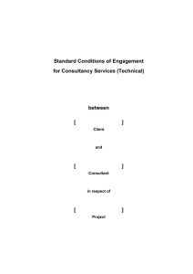 Standard Conditions of Engagement for Consultancy Services