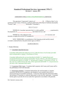 Standard Professional Services Agreement