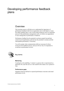 Develop performance feedback plans