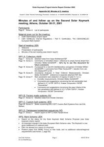 Minutes of the 2.meeting - European Solar Thermal Industry