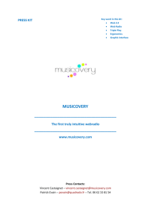 PRESS KIT MUSICOVERY The first truly intuitive webradio www