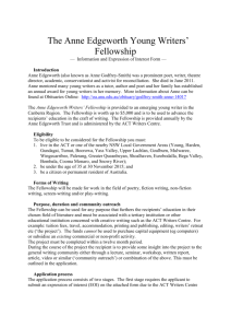 The Anne Edgeworth Fellowship 2015 Expression of Interest form