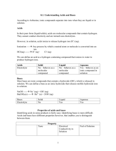 Acids and Bases