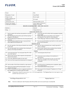 Form 502.F 1003 Green Lift Checklist