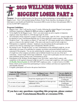 Biggest Loser Registration Form - Conemaugh Valley School District!