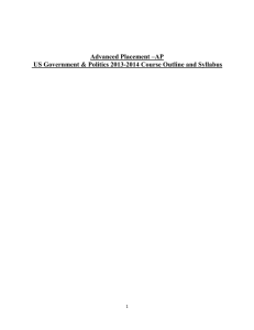Advanced Placement –AP US Government & Politics 2013
