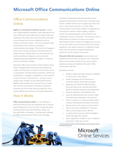 Microsoft Office Communications Online Data Sheet