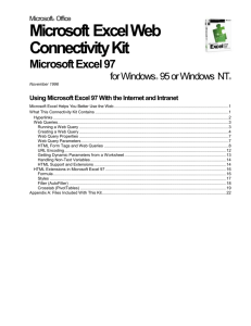 Microsoft Excel Web Connectivity Kit