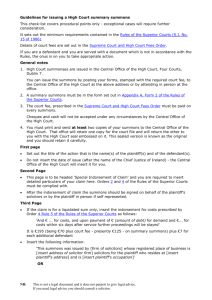 Guidelines for issuing a high court summary