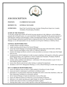 job description - Carleton Golf & Yacht Club