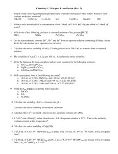 Chemistry 12 Mid-year Exam Review