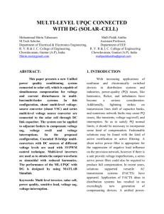 multi-level upqc connected with dg (solar–cell)