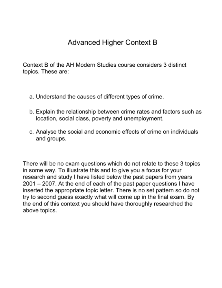 advanced higher modern studies essays