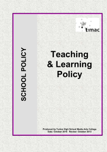 Teaching & Learning Policy - Turton School