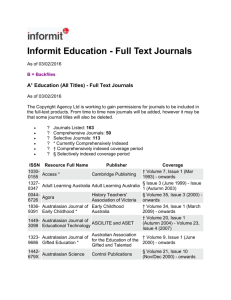 Informit Education - Full Text Journals