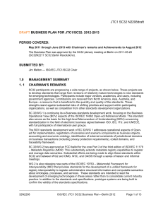 JTC 1 or SC Business Plan - ISO/IEC JTC1 SC32 Home Page