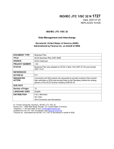 JTC 1 or SC Business Plan