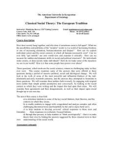 1) Classical Social Theory: The European