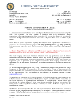 Liberian Csr Form.pdf Articles of Incorporation for NonProfit Corporation