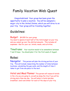 Family Vacation WebQuest