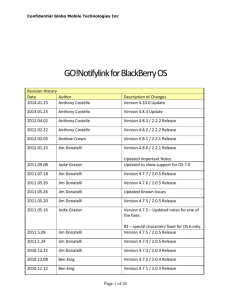 NotifyLink BlackBerry Release Notice