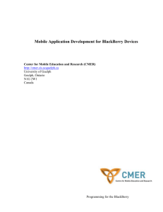 Tutorial 2: Java ME for the BlackBerry