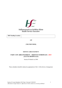 schedule 1 - Health Service Executive