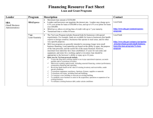Financing Resource Fact Sheet - University of Wisconsin