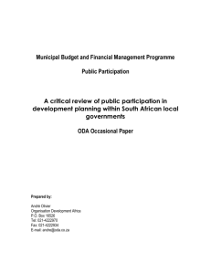 A critical review of public participation in development