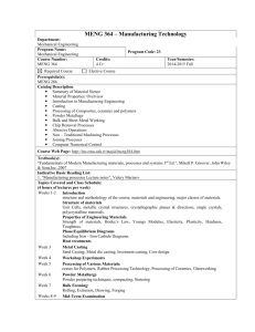 Course Outline - Department of Mechanical Engineering
