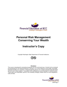 Personal Risk Management