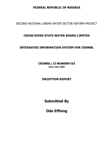Report - Cross River State Water Board