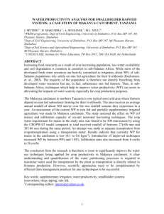 WATER PRODUCTIVITY ANALYSIS FOR SMALLHOLDER