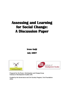 Assessing Social Change - Philanthropy for Social Justice & Peace